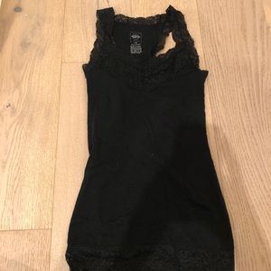 Super cute blank tank top with lace!